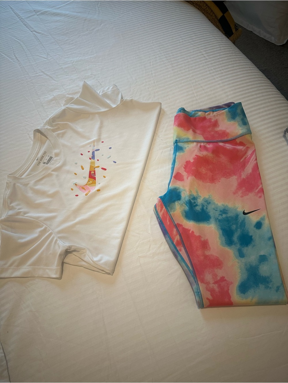 Nike Tie-Dye Leggings with Nike dri-fit shirt